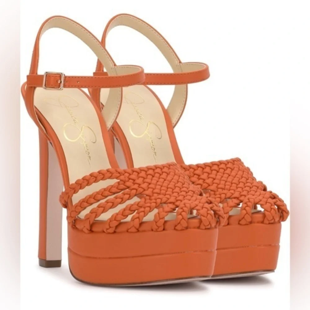 NEW Jessica Simpson Inaia Platform Sandals, Orange, Gold & Black Available, 9.5